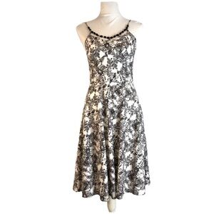 Loft‎ Embroidered Floral Beaded Neck Dress
